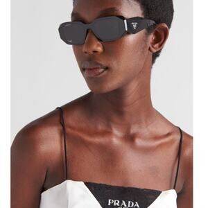 Prada Black Slate Gray Lenses Symbole Sunglasses